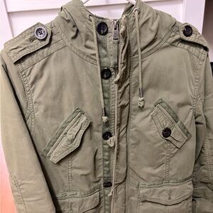 Women’s TNA Olive Green Jacket with Hood